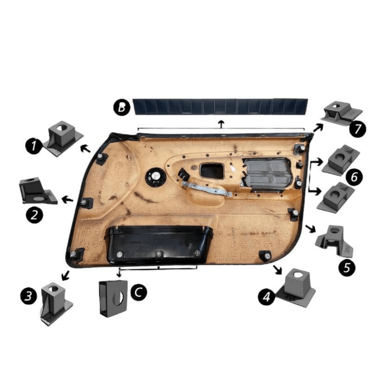 BMW E36 Ön Kapı döşeme Tamir Kiti