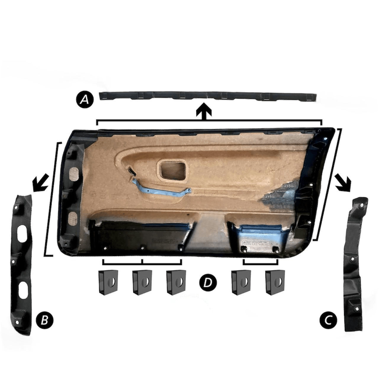 BMW E36 Coupe/Cabrio Kapı Döşeme Tamir kiti